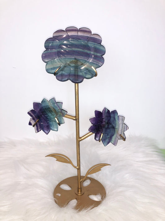 Rinbow Fluorite Sunflower Carving